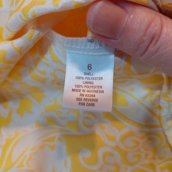 Luxe by Carmen Marc Valvo Yellow Dress sz 6 Sleeveless Cocktail - Picture 5 of 8